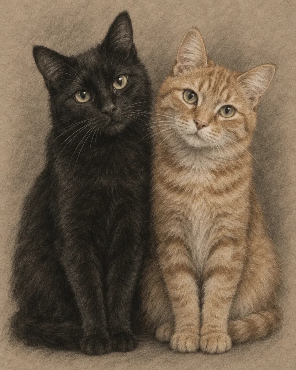 Charcoal Pair illustrative style example