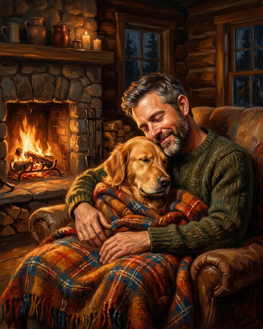 Cozy Cabin illustrative style example
