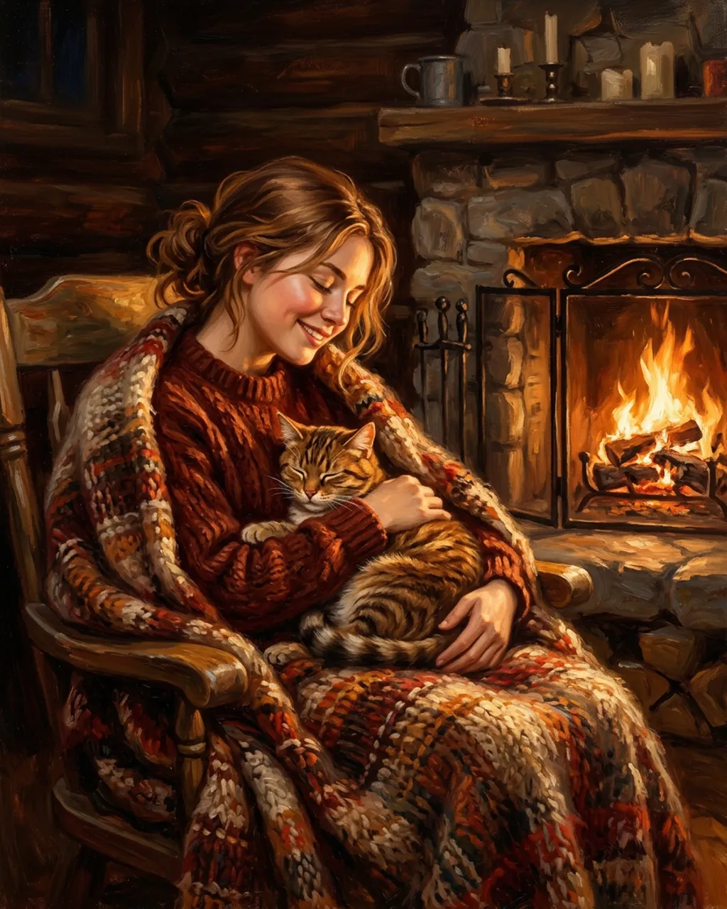 Cozy Cabin illustrative style example
