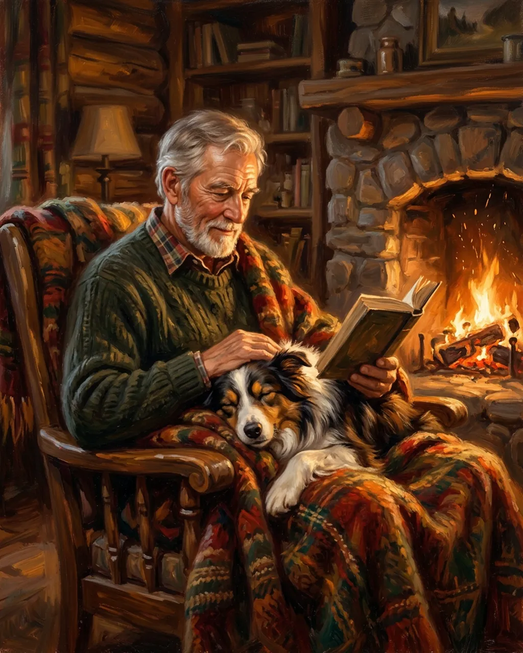 Cozy Cabin illustrative style example