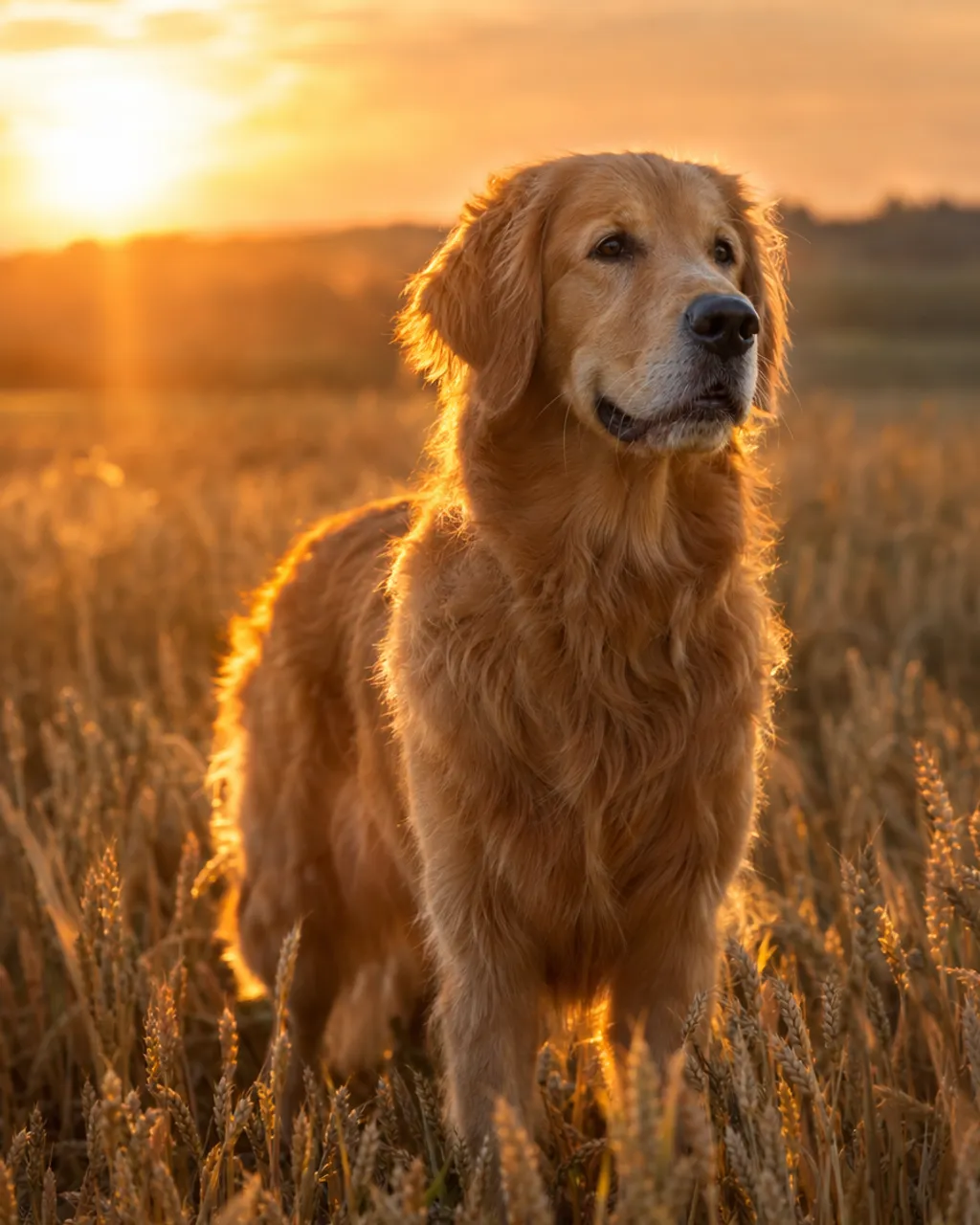 Golden Hour Field illustrative style example