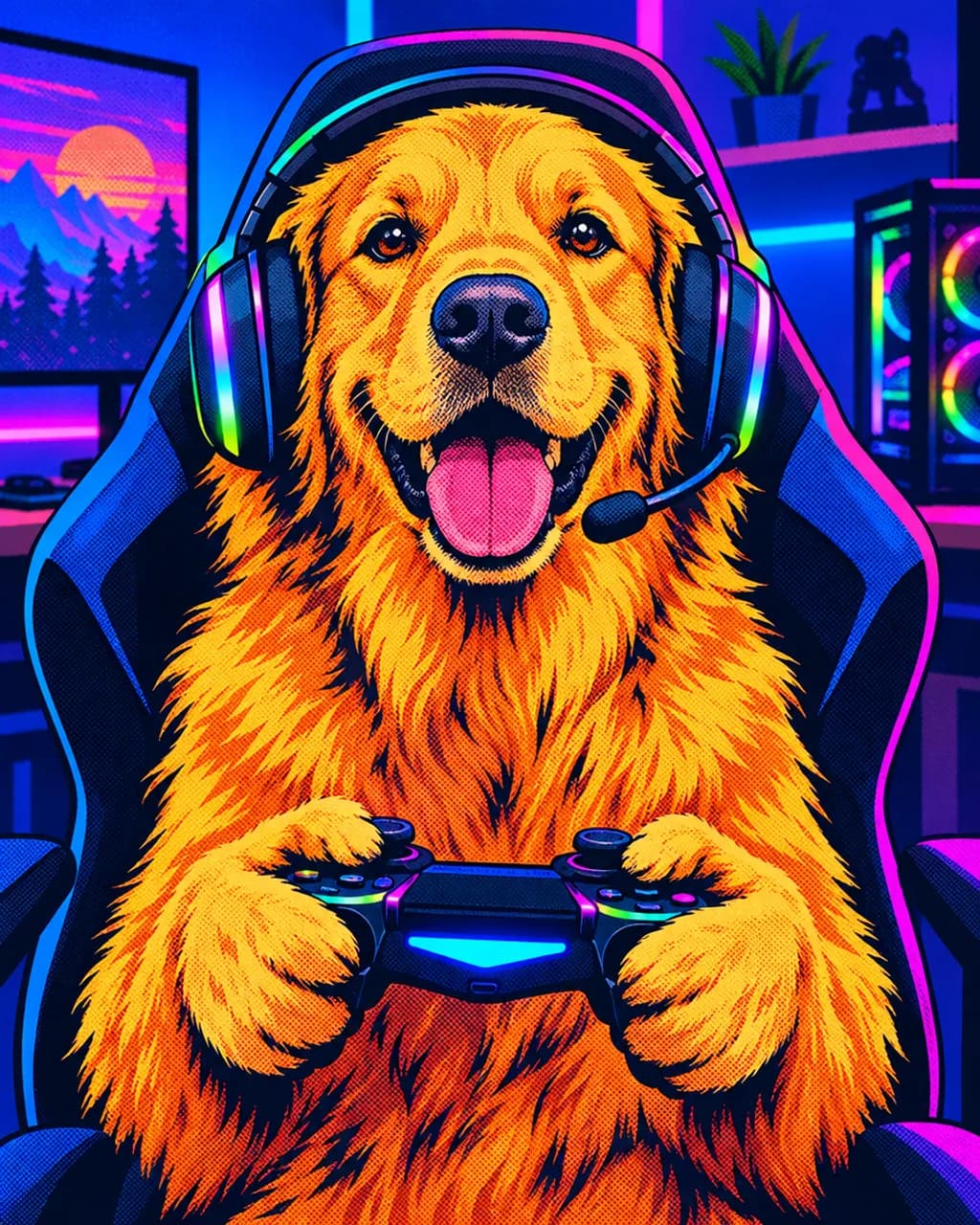 Headset On illustrative style example