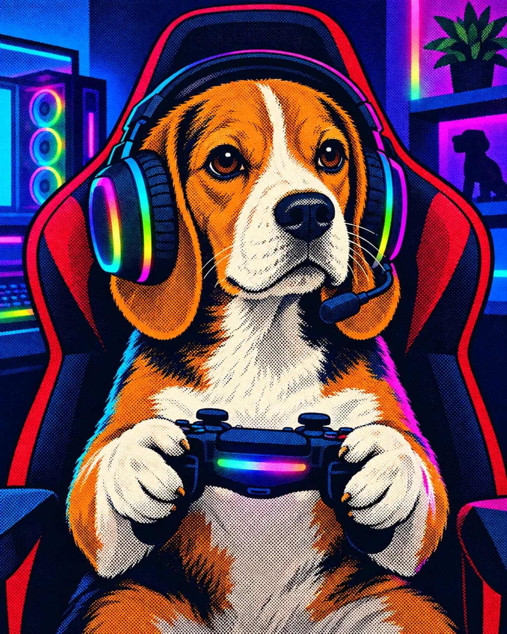 Headset On illustrative style example