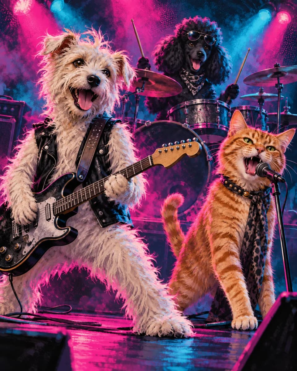 The Band illustrative style example