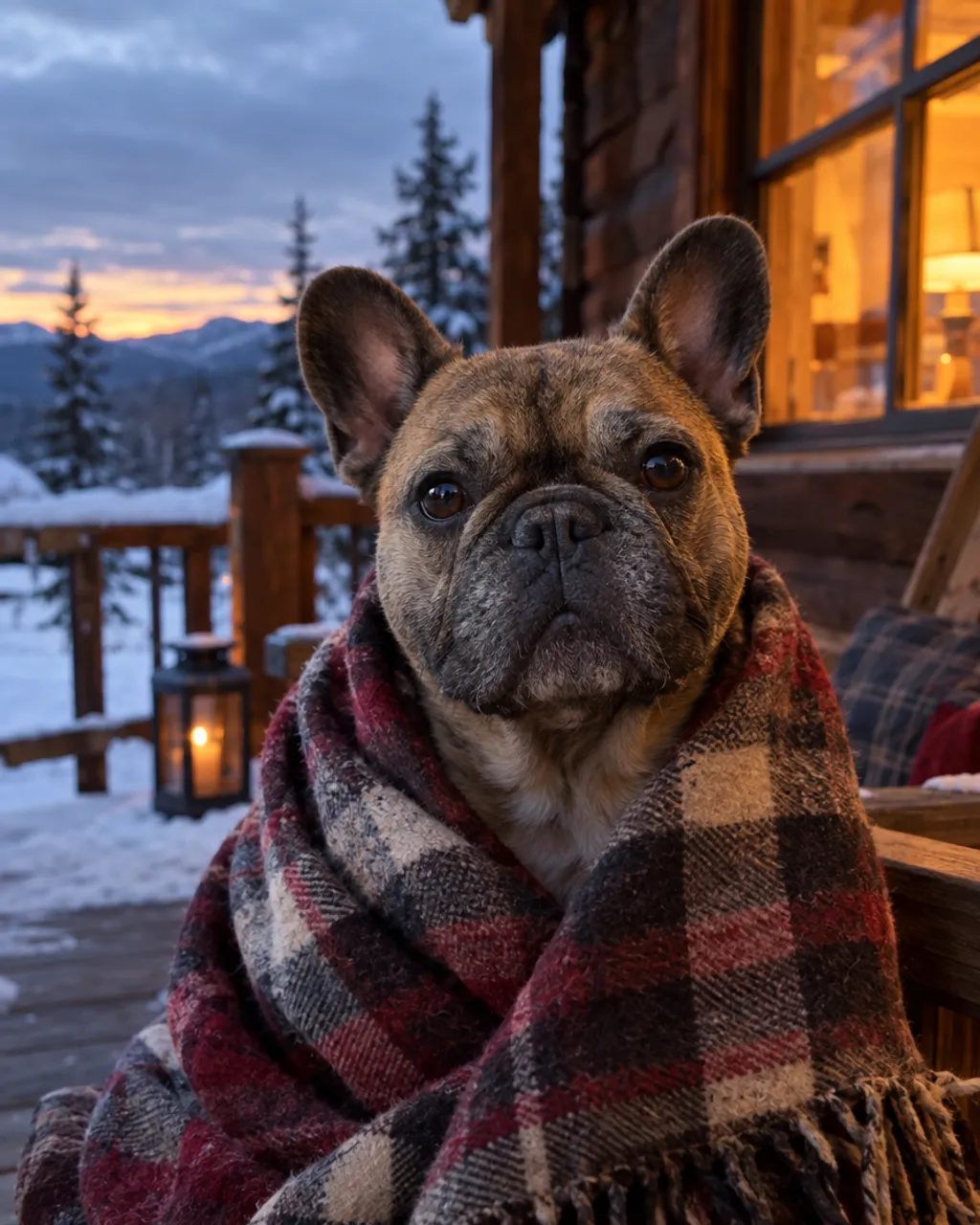 Winter Cabin illustrative style example